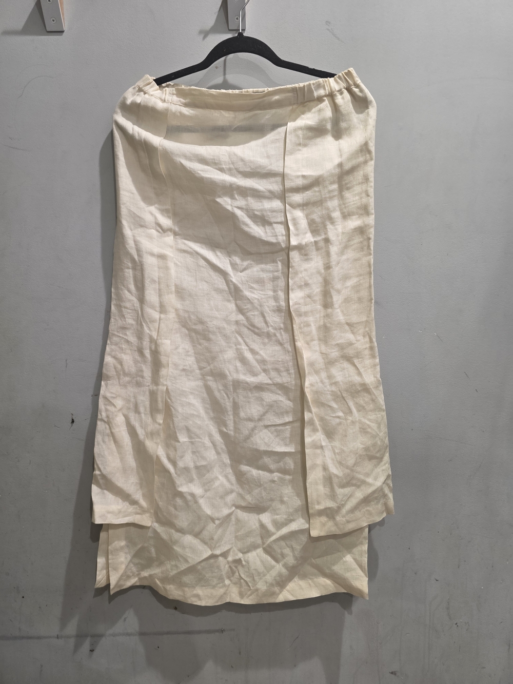 Shirin Guild Cream Linen Midi Skirt